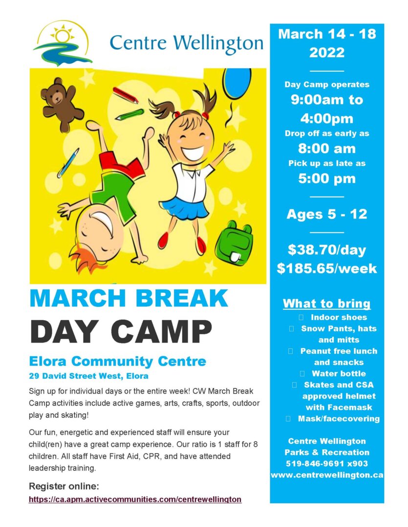 Centre Wellington Holding March Break Day Camps in Elora The