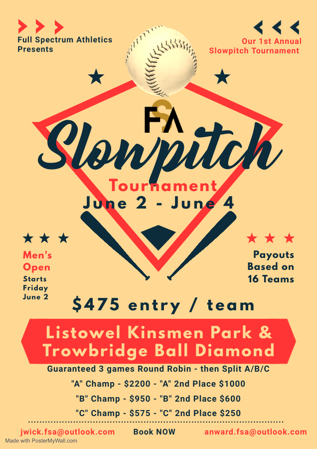 Full Spectrum Athletics Hosting 1st Annual SlowPitch Tournament The